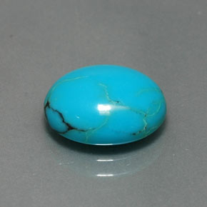 Turquoise Bleu naturelle Coupe ovale, 2.95 ct, Opaque