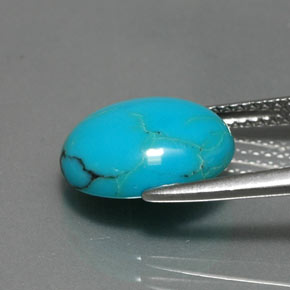 Turquoise Bleu naturelle Coupe ovale, 2.95 ct, Opaque