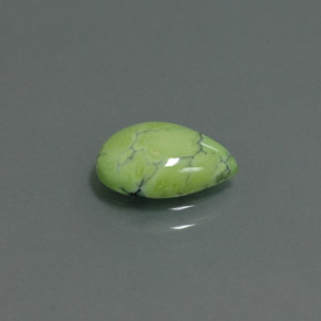 Turquoise vert naturelle en forme de poire, 1,75 ct, opaque