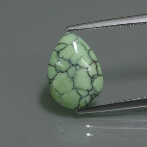 Turquoise vert naturelle en forme de poire, 2,41 ct, opaque