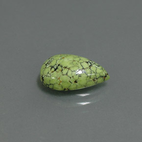 Turquoise vert naturelle en forme de poire, 1,83 ct, opaque