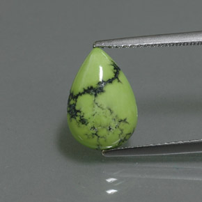 Turquoise vert naturelle en forme de poire, 2,60 ct, opaque
