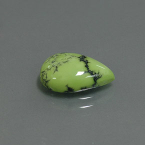 Turquoise vert naturelle en forme de poire, 2,60 ct, opaque
