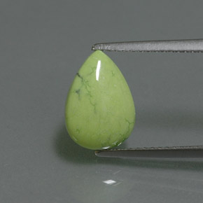 Turquoise Vert jaunâtre naturelle En forme de poire, 2.47 ct, Opaque