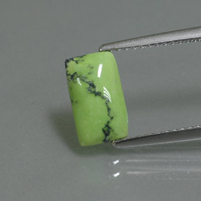 Turquoise vert naturelle baguette, 1,26 ct, opaque