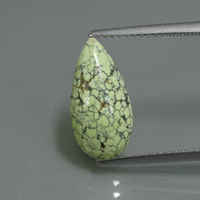 Turquoise vert naturelle en forme de poire, 1,85 ct, opaque