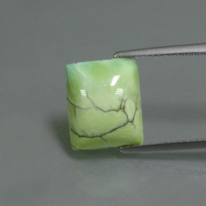 Turquoise vert naturelle baguette, 4,75 ct, opaque