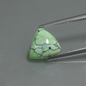 Turquoise vert naturelle trillion, 2,47 ct, opaque