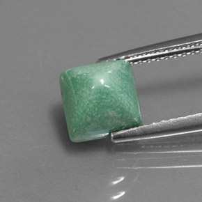 Turquoise vert naturelle carré, 2,43 ct, opaque