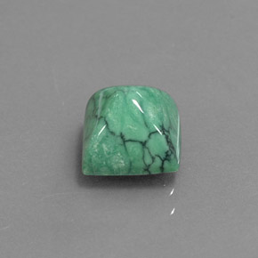 Turquoise vert naturelle carré, 2,16 ct, opaque