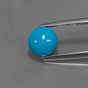 Turquoise bleue naturelle coupe roude, 1,57 ct, opaque