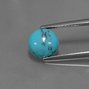Turquoise Bleu naturelle Coupe roude, 1.46 ct, Opaque
