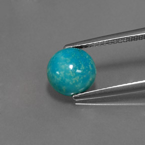 Turquoise bleue naturelle coupe roude, 2,07 ct, opaque