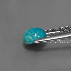 Turquoise bleue naturelle coupe roude, 2,07 ct, opaque