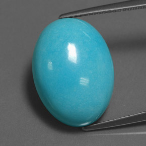Turquoise Bleu naturelle Coupe ovale, 12.88 ct, Opaque