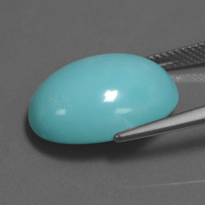 Turquoise bleue naturelle coupe ovale, 11,14 ct, opaque