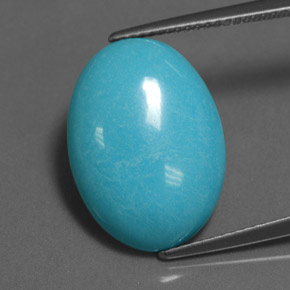 Turquoise bleu naturelle coupe ovale, 8,89 ct, opaque
