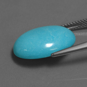 Turquoise bleu naturelle coupe ovale, 8,89 ct, opaque