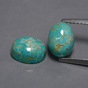 Achetez naturel ct Bleu vert Turquoise gems, Coupe ovale, En provenance Afghanistan chez GemSelect. En stock, livraison internationale!