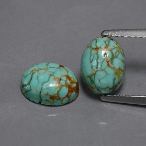 Achetez naturel ct Bleu vert Turquoise gems, Coupe ovale, En provenance Afghanistan chez GemSelect. En stock, livraison internationale!