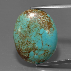 Turquoise vert naturelle coupe ovale, 12,94 ct, opaque