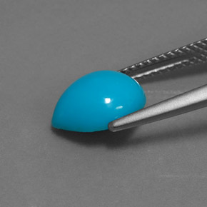 Turquoise bleue naturelle en forme de poire, 2,00 ct, opaque