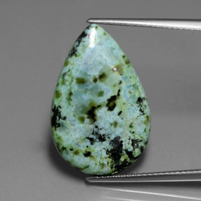 Turquoise vert naturelle en forme de poire, 8,44 ct, opaque