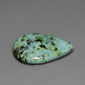 Turquoise vert naturelle en forme de poire, 8,44 ct, opaque