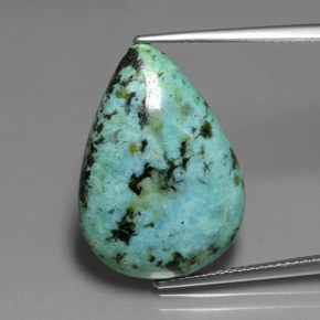 Turquoise vert naturelle en forme de poire, 13,34 ct, opaque