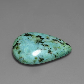 Turquoise vert naturelle en forme de poire, 13,34 ct, opaque