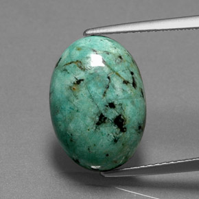 Turquoise vert naturelle coupe ovale, 6,86 ct, opaque