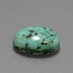Turquoise vert naturelle coupe ovale, 6,86 ct, opaque
