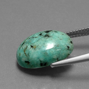 Turquoise vert naturelle coupe ovale, 6,86 ct, opaque