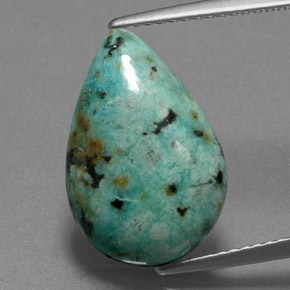 Turquoise Bleu vert naturelle En forme de poire, 5.71 ct, Opaque