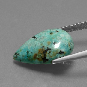 Turquoise Bleu vert naturelle En forme de poire, 5.71 ct, Opaque