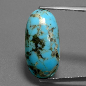 Turquoise bleue naturelle coupe ovale, 8,97 ct, opaque