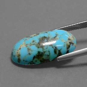 Turquoise bleue naturelle coupe ovale, 8,97 ct, opaque
