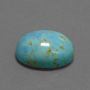Turquoise Bleu naturelle Coupe ovale, 7.84 ct, Opaque