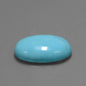 Turquoise bleue naturelle coupe ovale, 3,70 ct, opaque