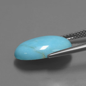 Turquoise bleue naturelle coupe ovale, 3,70 ct, opaque