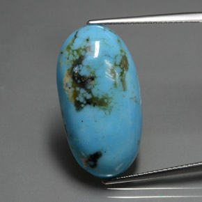 Turquoise bleue naturelle coupe ovale, 14,23 ct, opaque
