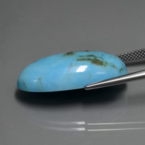 Turquoise bleue naturelle coupe ovale, 14,23 ct, opaque