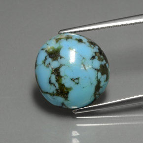 Turquoise Bleu naturelle Coupe roude, 6.03 ct, Opaque