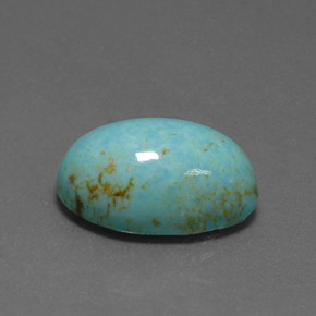Turquoise bleue naturelle coupe ovale, 6,68 ct, opaque