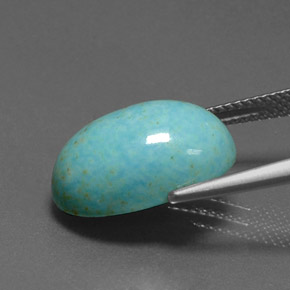 Turquoise bleue naturelle coupe ovale, 6,68 ct, opaque