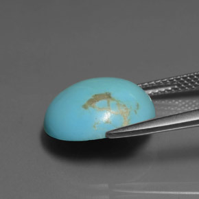 Turquoise Bleu naturelle Coupe coussin, 5.58 ct, Opaque