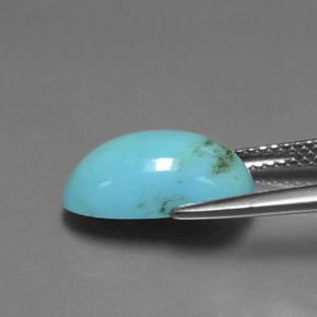 Turquoise bleue naturelle coupe ovale, 2,94 ct, opaque
