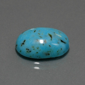 Turquoise bleue naturelle coupe ovale, 6,96 ct, opaque