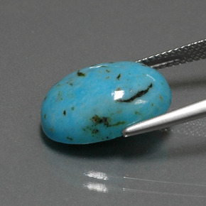 Turquoise bleue naturelle coupe ovale, 6,96 ct, opaque
