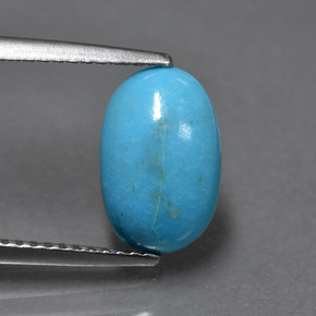 Turquoise bleue naturelle coupe ovale, 1,74 ct, opaque